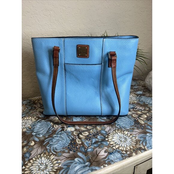 Dooney & Bourke Handbags - Dooney and Bourke Pebble Grain Small Lexington Tote Leather Sky Blue Purse